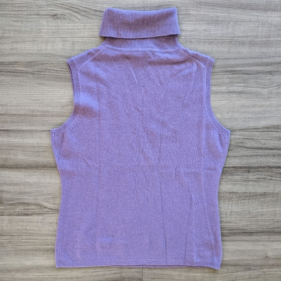 SOLD Vintage 100% cashmere sleeveless turtleneck - Picture 2 of 3